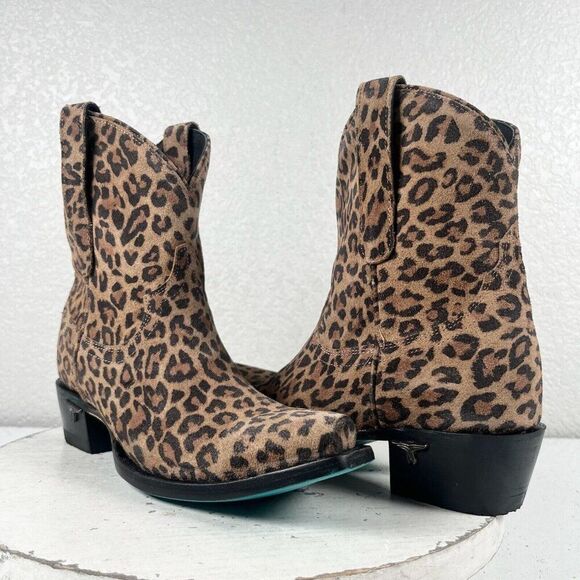 NEW Lane EMMA JANE Womens Cowboy Boots 6 Western Wear Animal Print Leather Short - Picture 11 of 11